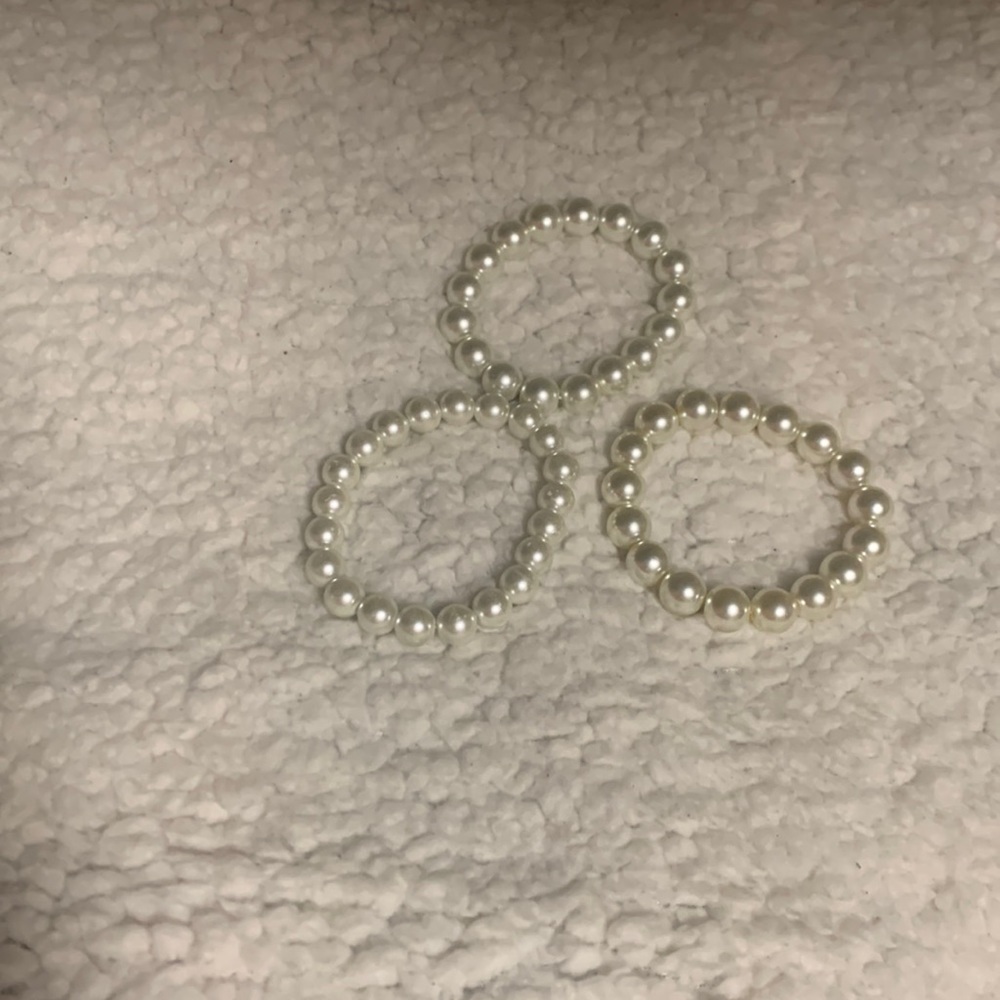 White pearl bracelets